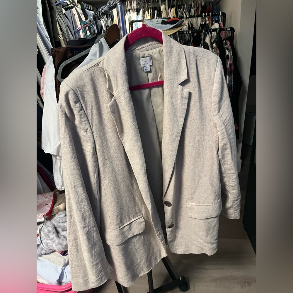 🆕 🤎🤎🤎3 Piece Suit - A New Day Linen Cargo Skirt, Waistcoat and Blazer in Oatmeal - Picture 8 of 10